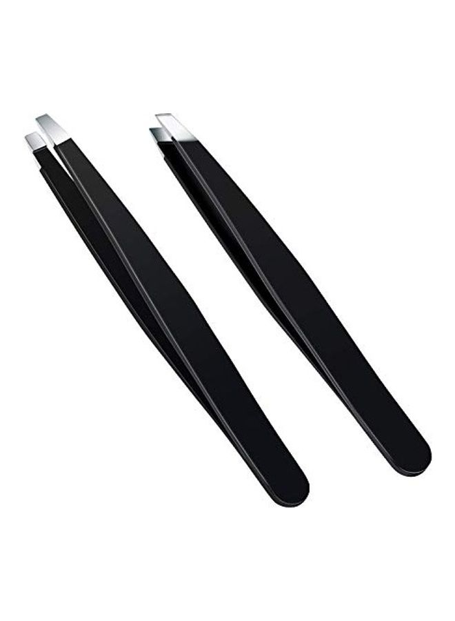 Generic 2-Piece Stainless Steel Tweezer Set Black  - Image 1