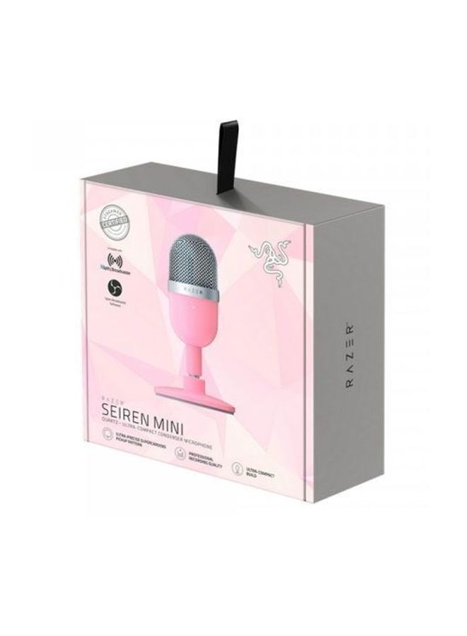 RAZER - Razer Seiren Mini USB Condenser Microphone: for Streaming and Gaming on PC - Professional Recording Quality - Precise Supercardioid Pickup Pattern - Tilting Stand - Shock Resistant - Quartz Pink - Image 1
