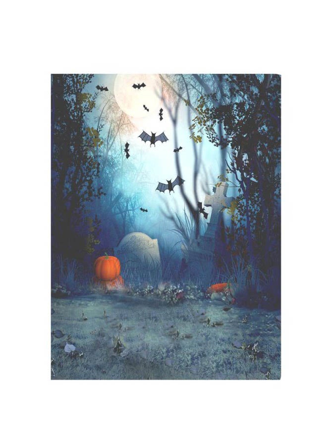 ANDOER Graveyard Backdrop Photography Background Blue/White/Orange - Image 1