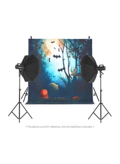 ANDOER Graveyard Backdrop Photography Background Blue/White/Orange  - Image 4