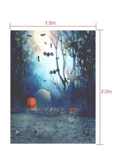 ANDOER Graveyard Backdrop Photography Background Blue/White/Orange  - Image 5