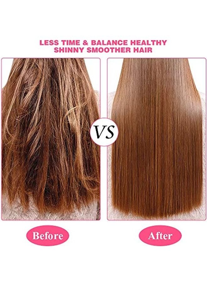 3-In-1 Hair Dryer, Straightener And Curler Brush Black/Pink - Image 4