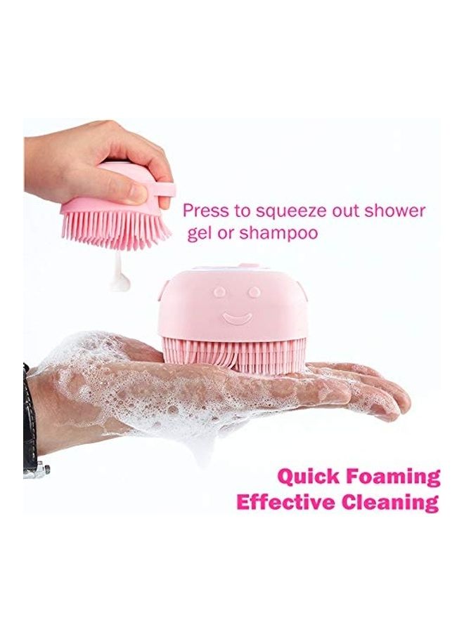 فرشاة استحمام من السيليكون وردي 84x60x84مم - Image 4