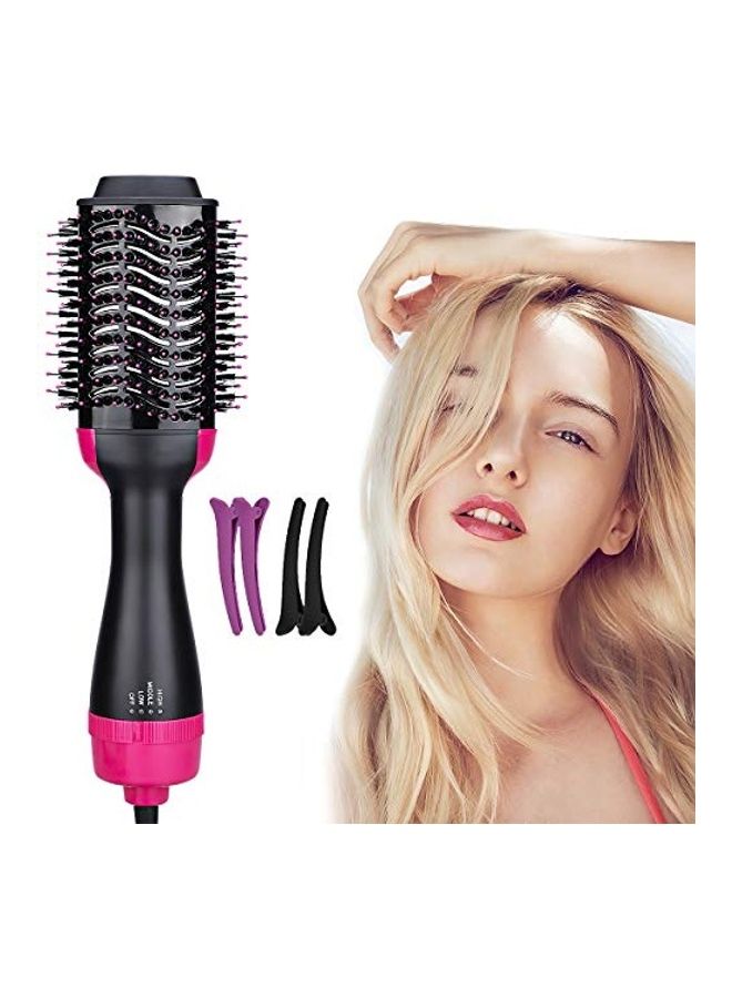 One Step Hair Dryer With 4 Clips Black/Pink - Image 1