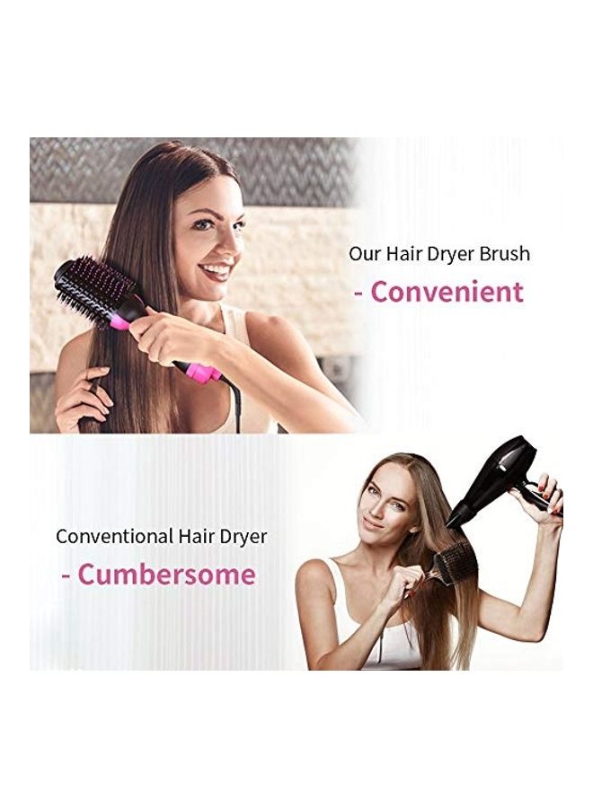 One Step Hair Dryer With 4 Clips Black/Pink - Image 4