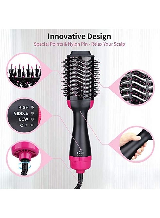 One Step Hair Dryer With 4 Clips Black/Pink - Image 5