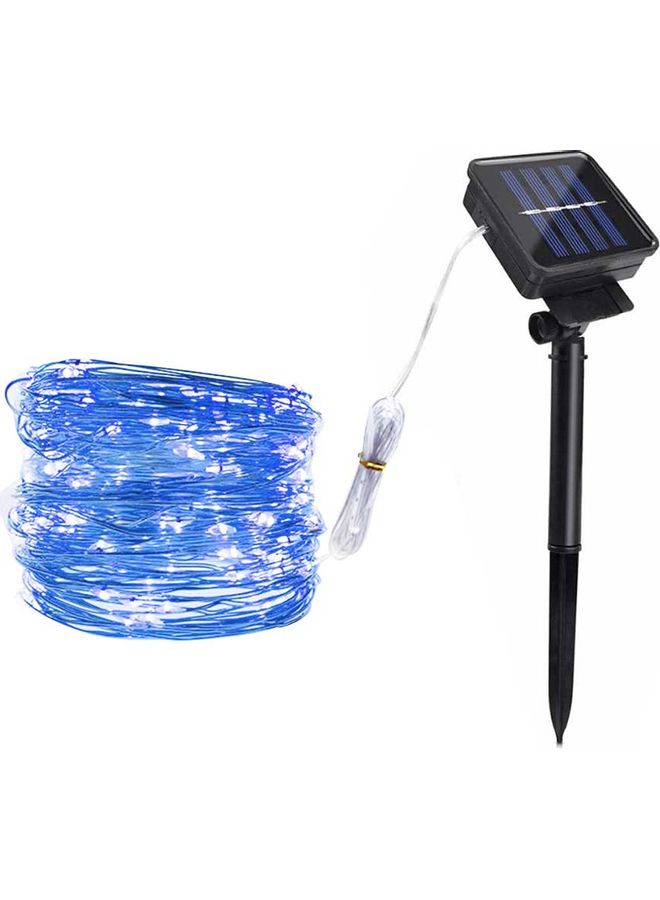 شريط إضاءة LED بسلك نحاسي للزينة يعمل بالطاقة الشمسية ومزود بعدد 8 أوضاع أسود/أزرق  - Image 1