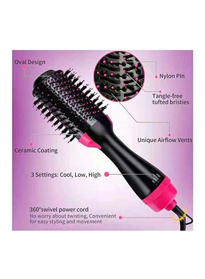 4-In-1 Hair Dryer And Straightener Brush Black/Pink - Image 2