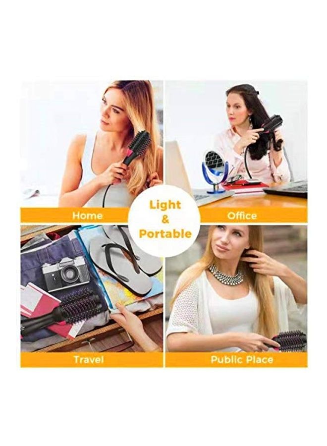 4-In-1 Hair Dryer And Straightener Brush Black/Pink - Image 3