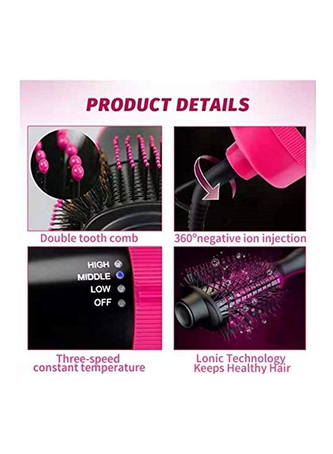 4-In-1 Hair Dryer And Straightener Brush Black/Pink - Image 4