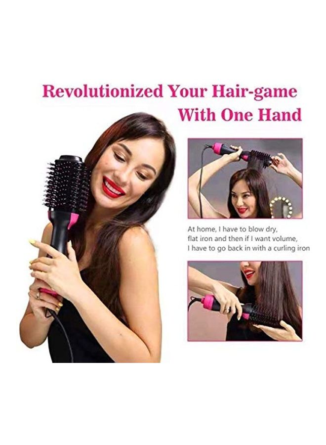 4-In-1 Hair Dryer And Straightener Brush Black/Pink - Image 5