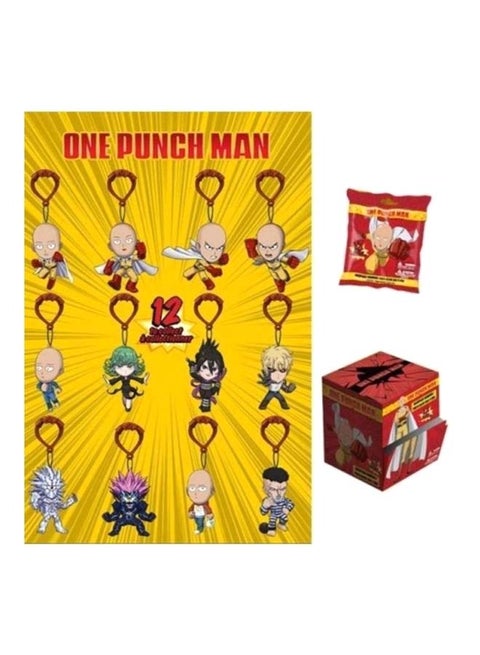12-Piece One Punch Man Symbol Hanging Keychain Set - One at Random Multicolour