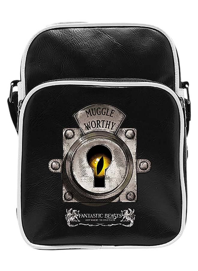 ABYstyle Fantastic Beasts Mugghly Worth Printed Crossbody Bag Black/Silver/Yellow  - Image 1