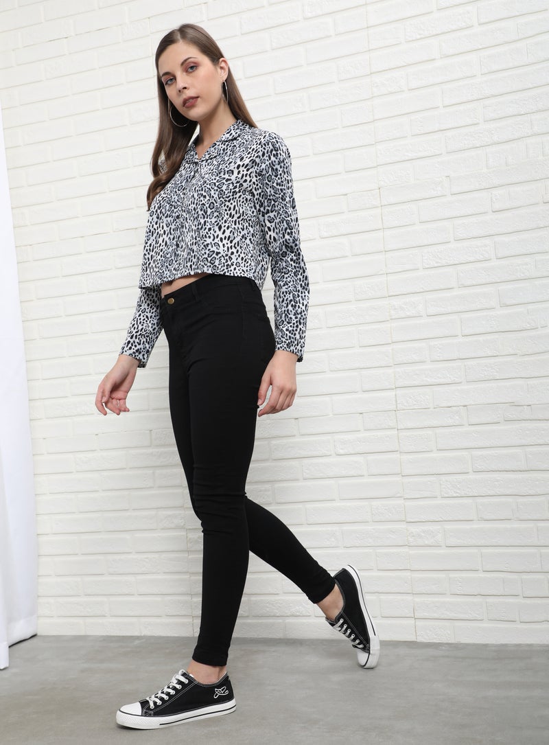 Aila - Printed Woven Blouse Top White Aop - Image 1