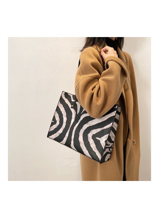 Zebra Printed Tote Black - Image 2