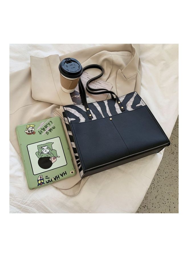 Zebra Printed Tote Black - Image 3