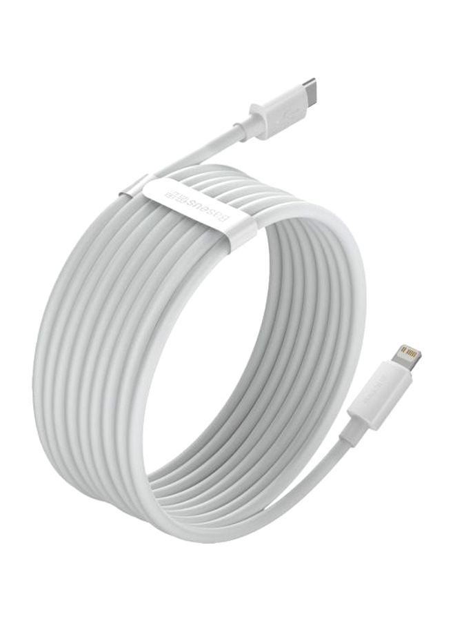 Baseus - (2PCS/Set) USB C to Lightning Cable-Fast Charging, 1.5 Meter Power Delivery iPhone Cable 20W Compatible for iPhone 13/12/11/X/XR/XS Max White - Image 1