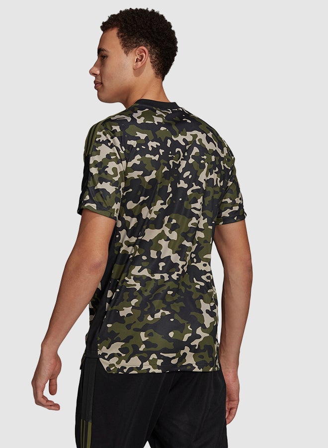 Adidas Tiro AOP Football Camo T-Shirt Black/Green/Beige - Image 2