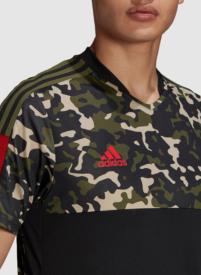 Adidas Tiro AOP Football Camo T-Shirt Black/Green/Beige - Image 3