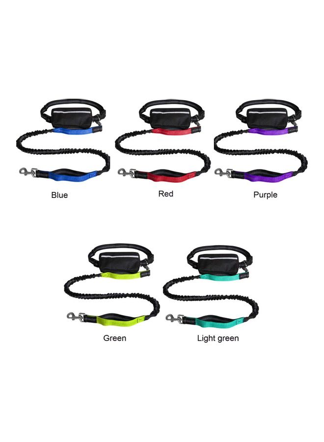 Generic 2-Piece Hands-Free Leash With Removable Zipper Pouch Black/Blue 25x8x8cm  - Image 2