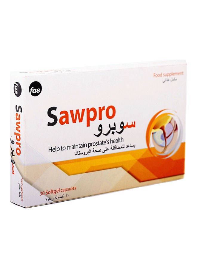 fas Sawpro Prostate Food Supplement - 30 Softgel Capsules 