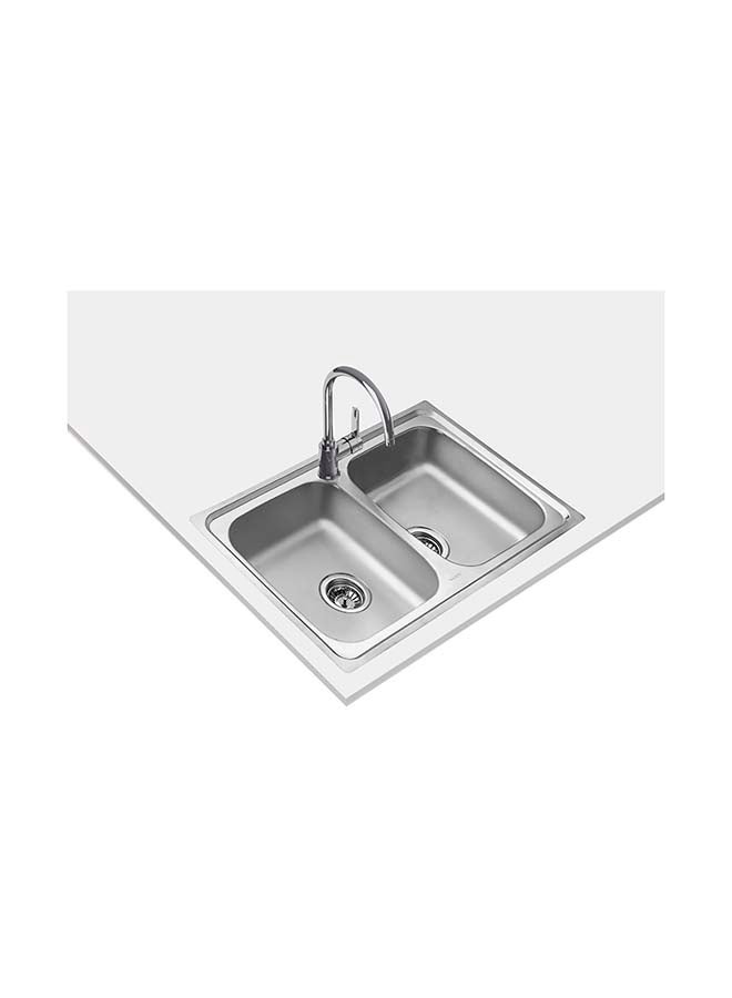 TEKA Starbright 80 E-Xn 2B Inset Reversible 2 Bowls  Sink With Matt Finish Stainless Steel 860x500x180mmmm - Image 1