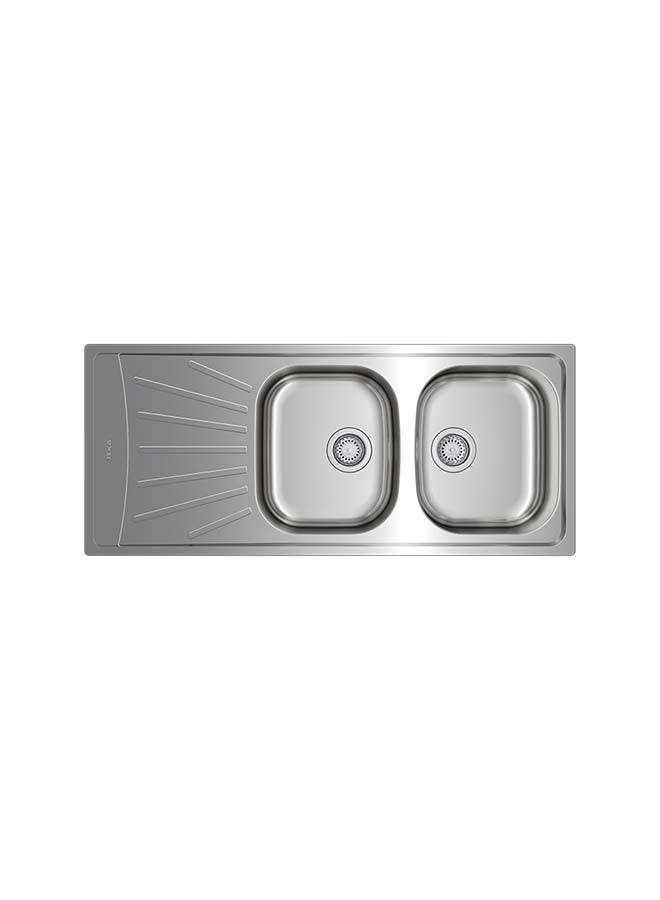 TEKA - Starbright 80 E-Xn 2B 1D Inset Reversible Two Bowls And One Drainer Sink With Matt Finish Stainless Steel 860x500x170mmmm - Image 1