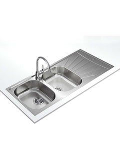 Starbright 80 E-Xn 2B 1D Inset Reversible Two Bowls And One Drainer Sink With Matt Finish Stainless Steel 860x500x170mmmm - v1618824825/N43298903A_4