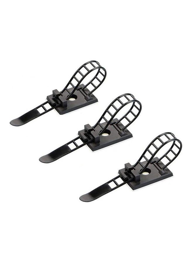 AIWANTO 50-Piece Adjustable Adhesive Cable Tie Mount Black - Image 1