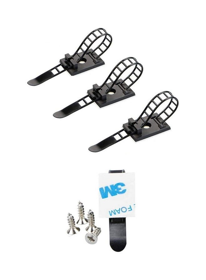 AIWANTO 50-Piece Adjustable Adhesive Cable Tie Mount Black - Image 3