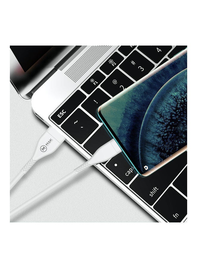 ماك كابل للشحن ونقل البيانات من Type-C إلى USB أبيض - Image 2