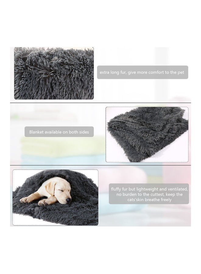 Fluffy Reversible Blanket Grey S