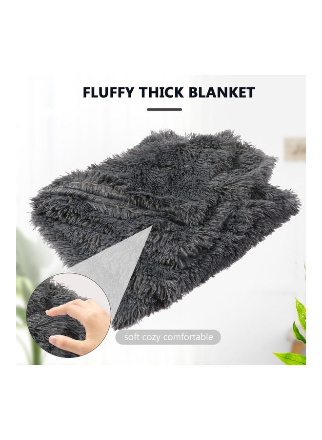 Fluffy Reversible Blanket Grey S
