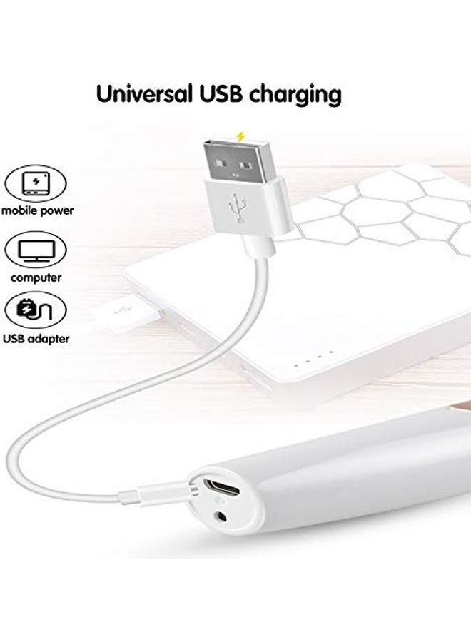 2-In-1 USB Eyebrow Trimmer White/Rose Gold - Image 3