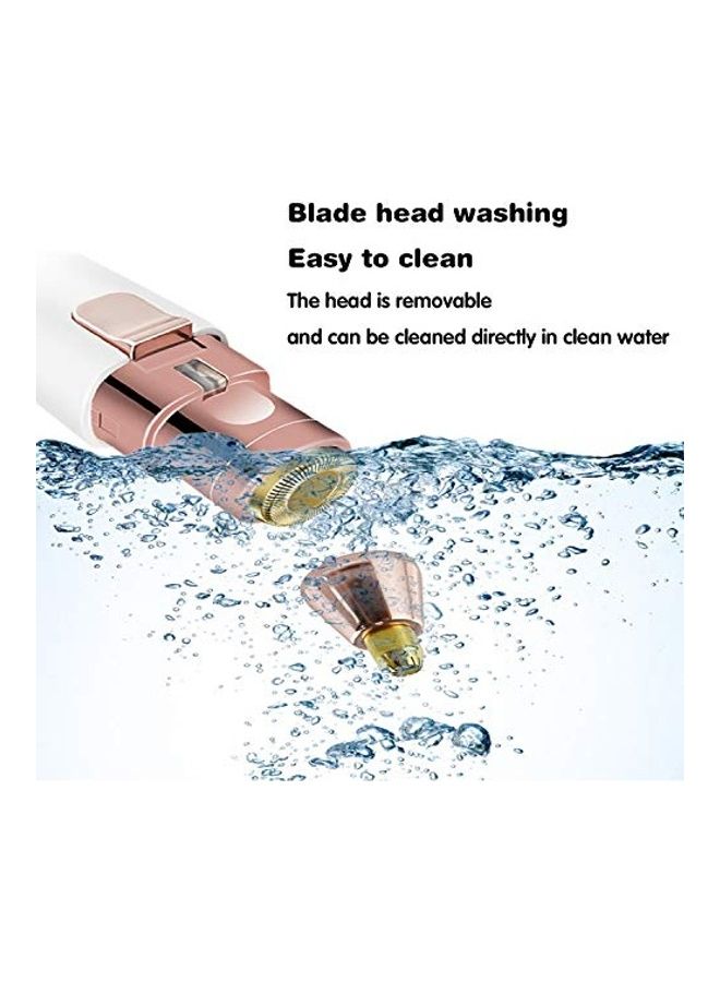 2-In-1 USB Eyebrow Trimmer White/Rose Gold - Image 4