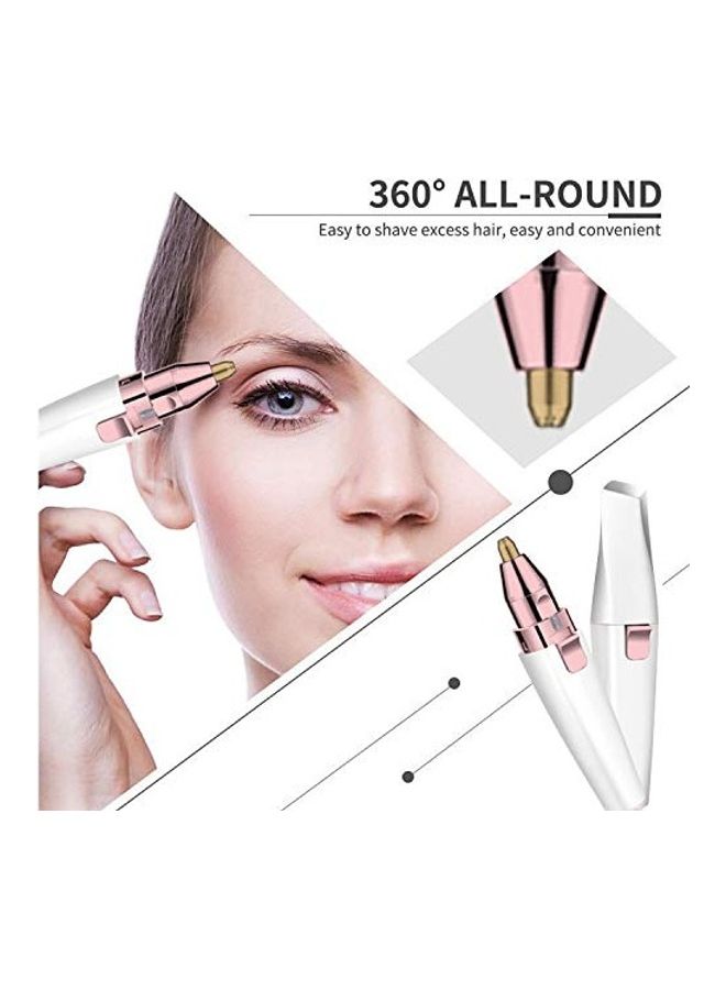 2-In-1 USB Eyebrow Trimmer White/Rose Gold - Image 5