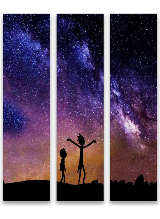 3-Piece Rick And Morty MDF Wall Art Multicolour M - Image 1
