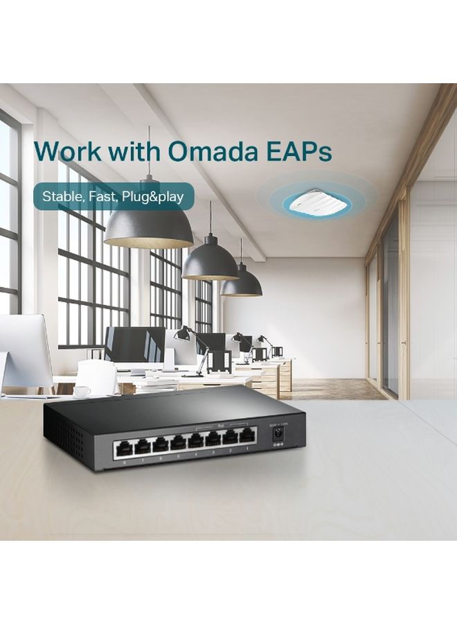 TP-LINK - 8 Port Gigabit Desktop Switch With 4 Port PoE 4 Mbps Black - Image 1