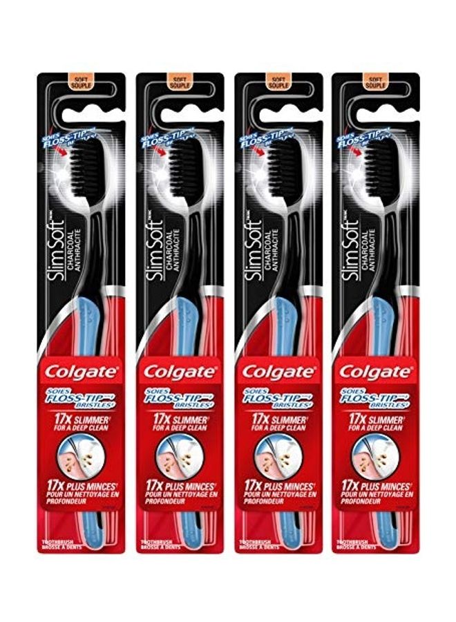 Colgate 4-Piece Charcoal Toothbrush Set Black - Image 1