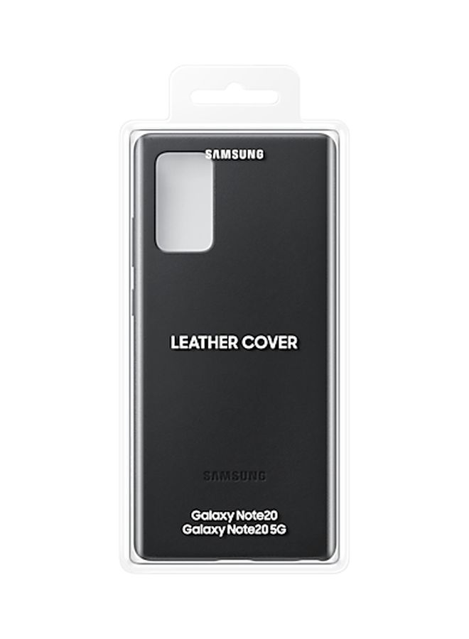 Samsung Note 20 Leather Cover Black - Image 5