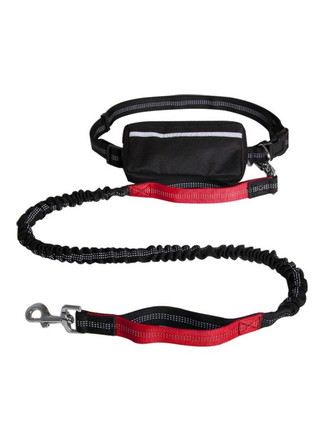 Generic 2-Piece Hands-Free Leash With Removable Zipper Pouch Black/Red 25x8x8cm  - Image 1