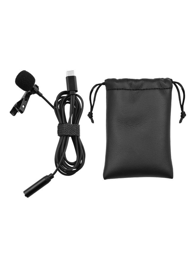 Omni-Directional Lapel Lavalier Type-C Microphone With Bag Black  - Image 1