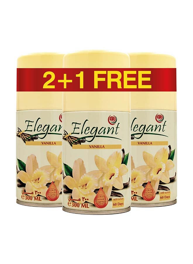 Elegant 3 Piece Vanilla Automatic Refill Spray Set White 300ml  - Image 1