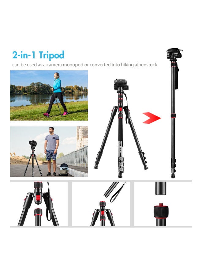 ANDOER Photography Tripod Monopod Stand Black  - Image 4
