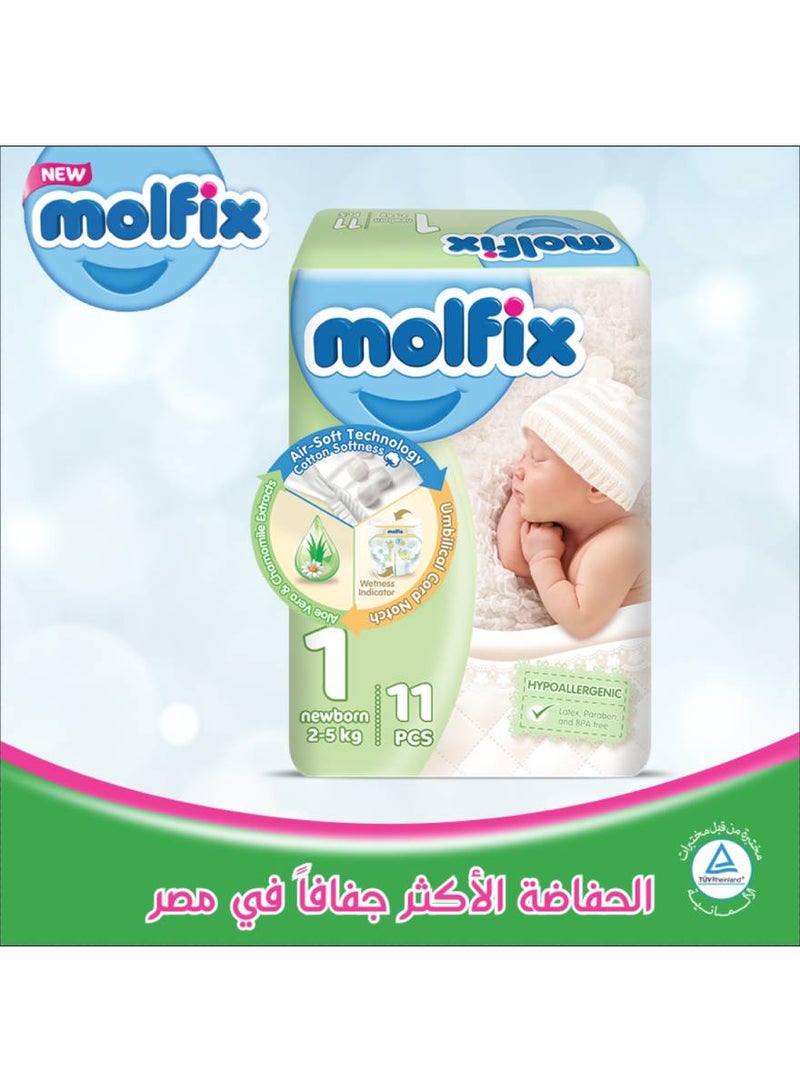 11 Piece -Comfort Fix Diapers 2-5 Kg, Small Pack Size 1 “packaging may vary” - v1618836066/N20421781A_7