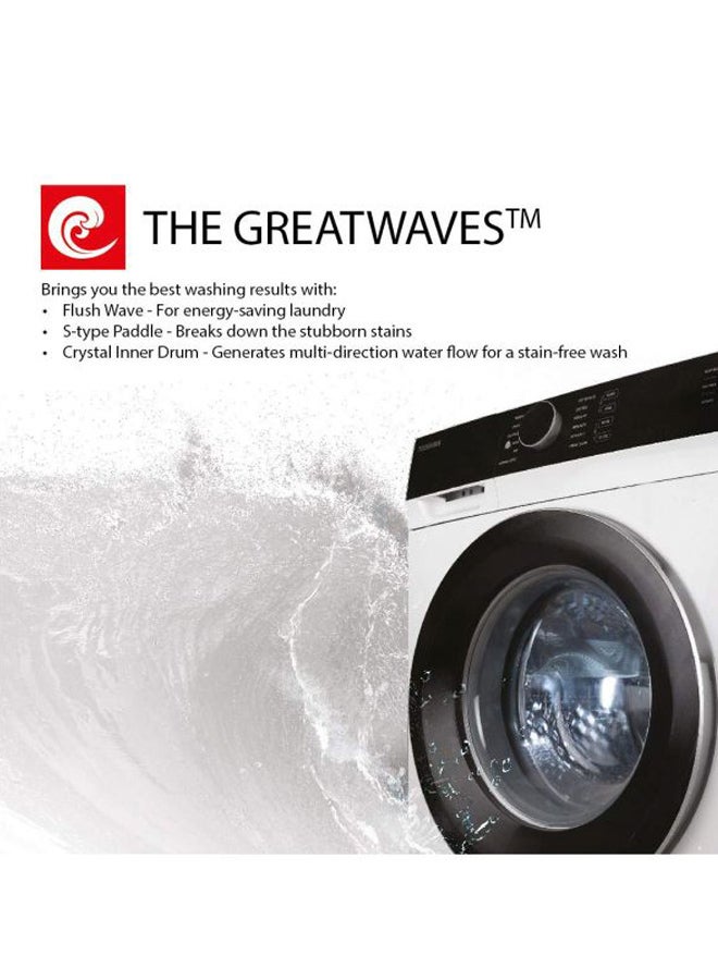 Toshiba - SameLoads Front Load Washer With Dryer 8Kg TWD-BH90W4BB White/Black - Image 1