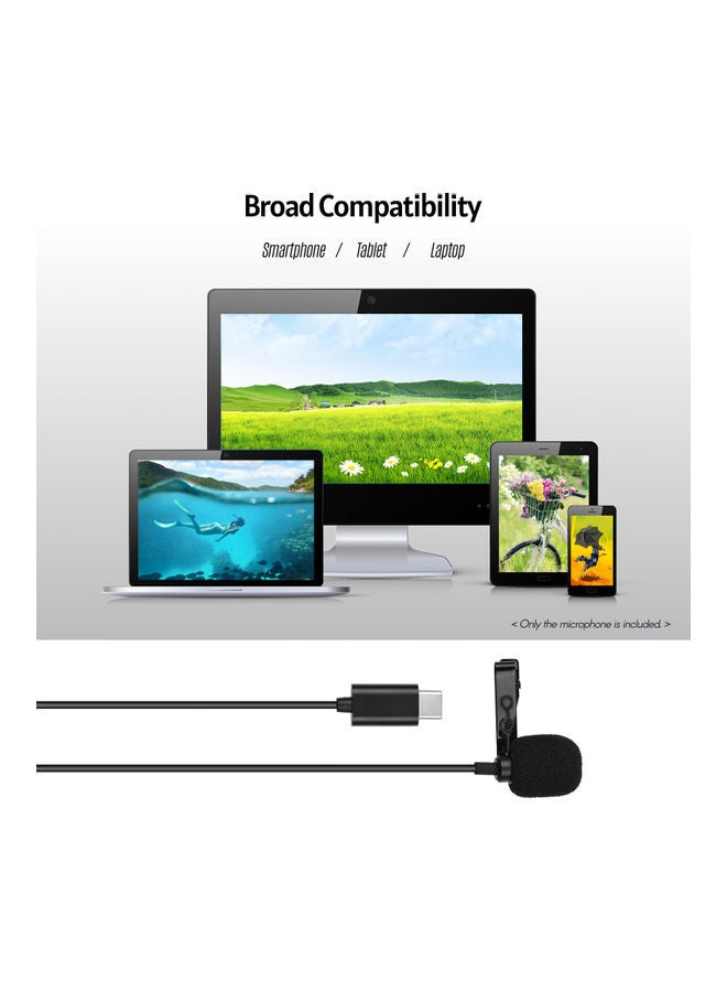 Type-C Lavalier Microphone Black - Image 3