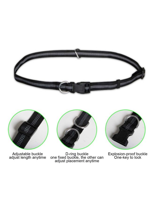 Generic 2-Piece Hands-Free Leash With Removable Zipper Pouch Black/Green 25x8x8cm  - Image 4