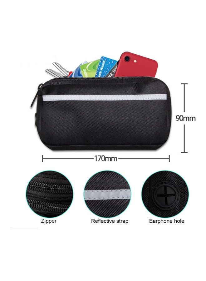 Generic 2-Piece Hands-Free Leash With Removable Zipper Pouch Black/Green 25x8x8cm  - Image 5