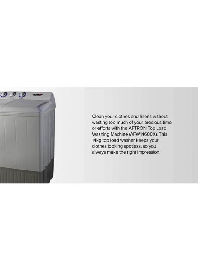 AFTRON - Top Load Twin Tub Washing Machine AFW14600X White/Grey - Image 1